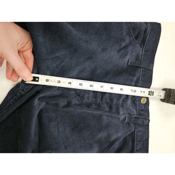 Vintage Wrangler Corduroy Pants Men's 32 X 31 Dark Blue Med Rise USA W Pockets - Picture 2 of 10